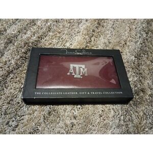 ATM University of Texas Leather Wallet Gift Travel Collection New Box Burgundy